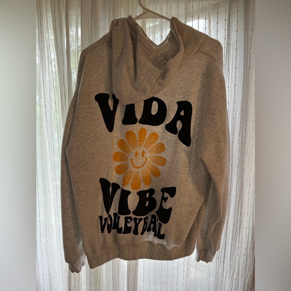 Vide vibe light gray hoodie